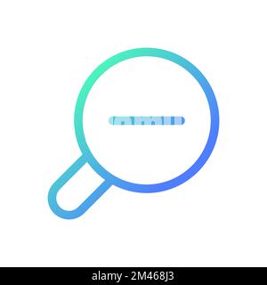 Loupe avec le signe moins pour la carte pixel Perfect gradient linéaire icône de l'interface utilisateur Illustration de Vecteur