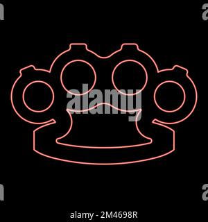 Porte-fusées néon arme de porte-fusées rouge couleur vecteur illustration image plate style lumière Illustration de Vecteur