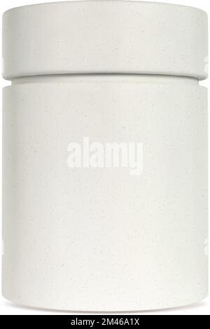 Maquette de tube en papier blanc isolée sur fond blanc Illustration de Vecteur