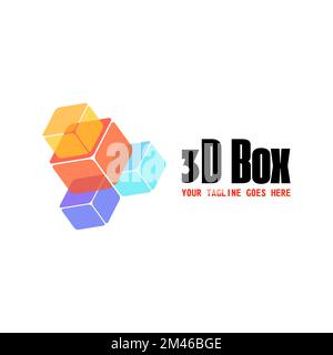 Plusieurs 3D boîtes sont empilées image graphique icône logo design abstrait concept vecteur stock. Peut être utilisé comme symbole associé à l'illustration Illustration de Vecteur