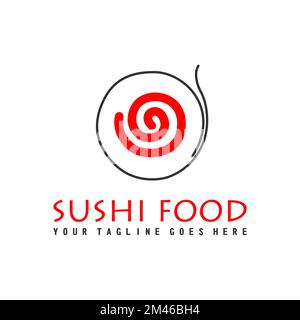 Le rouleau sushi est très simple et unique image graphique icône logo design abstrait concept vecteur stock. Peut être utilisé comme symboles liés à l'alimentation ou au japon Illustration de Vecteur