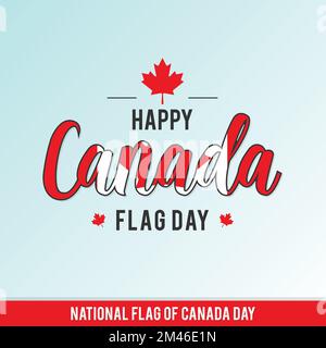 Modèle de conception de la Journée du drapeau national du Canada avec un drapeau sur la lettre du Canada. Illustration vectorielle Illustration de Vecteur