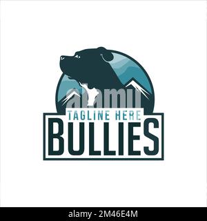 Modèle de conception d'emblème de logo de montagne de chien silhouette. Illustration vectorielle Illustration de Vecteur