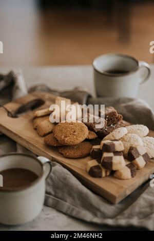 Divers biscuits sur bois Banque D'Images