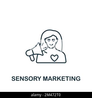 Icône Marketing sensoriel. Icône Neuromarketing monochrome simple pour les modèles, la conception Web et les infographies Illustration de Vecteur