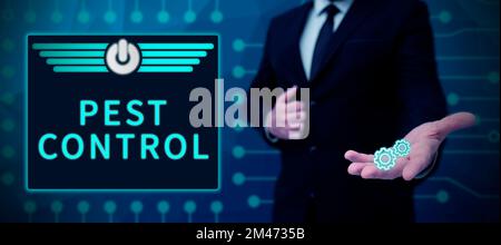 Texte montrant inspiration lutte antiparasitaire. Les entreprises mettent en scène la destruction des insectes destructeurs qui attaquent les cultures et le bétail Banque D'Images