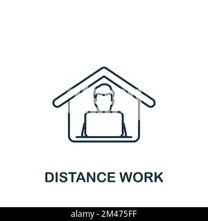 Icône de distance de travail. Monochrome simple Nouvelle icône de normalité pour modèles, web design et infographies Illustration de Vecteur