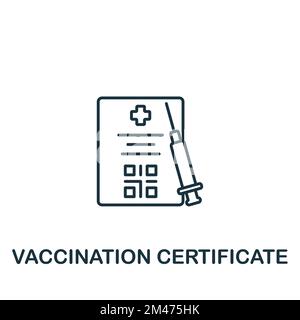 Icône certificat de vaccination. Monochrome simple Nouvelle icône de normalité pour modèles, web design et infographies Illustration de Vecteur