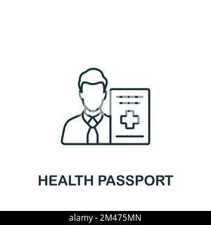 Icône Passeport santé. Monochrome simple Nouvelle icône de normalité pour modèles, web design et infographies Illustration de Vecteur