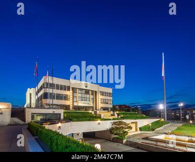 Bratislava (Pressburg): Construction du Conseil national de la République slovaque à , , Slovaquie Banque D'Images