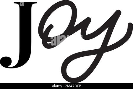 Vecteur de texte Joy écrit avec une typographie élégante Illustration de Vecteur