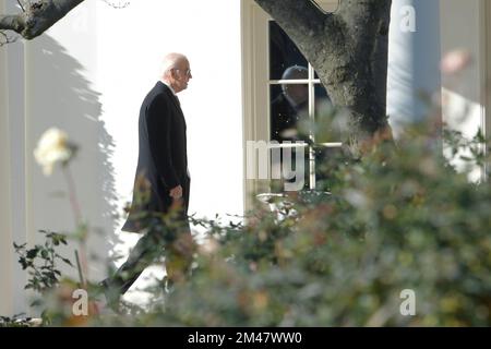 LE président AMÉRICAIN Joe Biden arrive à la Maison Blanche du Delaware, aujourd'hui sur 19 décembre 2022 à la Maison Blanche de South Lawn à Washington DC, aux États-Unis. (Photo de Lénine Nolly/Sipa USA) Banque D'Images