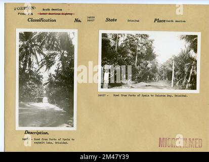 Routes de la porte d'Espagne au lac d'asphalte et à la baie de Teleron, Trinidad. État: Trinidad. Lieu: Amérique du Sud. Banque D'Images