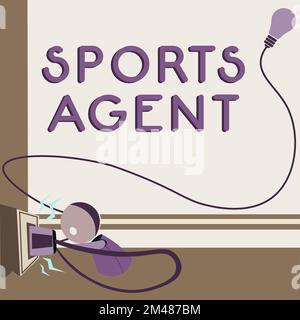 Écriture affichant le texte Sports Agent. Mot pour personne gère le recrutement pour embaucher les meilleurs joueurs de sport pour une équipe Banque D'Images