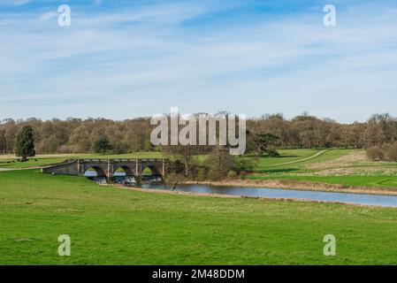 Kedleston Hall Estate, Derby, Derbyshire. Confiance nationale Banque D'Images