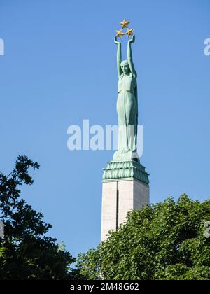 Monument de la liberté, Riga, Lettonie, Pays Baltes, Europe Banque D'Images