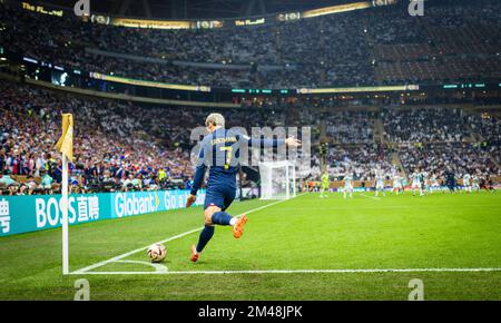 Doha, Qatar. 18th décembre 2022. Antoine Griezmann (FRA) Argentine - France finale Argentine - Frankreich coupe du monde 2022 au Qatar 18.12.2022 Credi Banque D'Images
