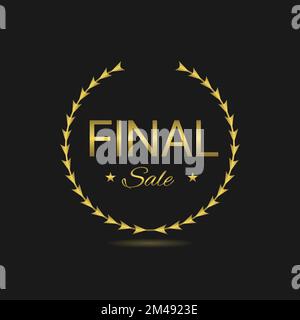 Solde ensemble d'étiquettes pour couronne de Laurier doré Illustration de Vecteur