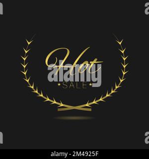 Lot d'étiquettes pour couronne à fleurs dorées à solde chaud Illustration de Vecteur