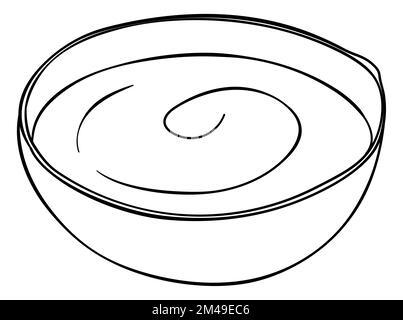 Créez des contours à la couleur d'un bol à noix de coco traditionnel rempli de délicieux blancmange - ou 'anjar blanco'-. Illustration de Vecteur