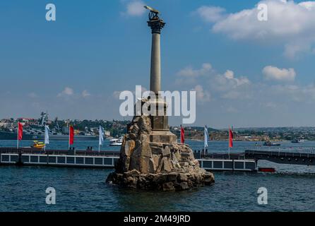 Monument aux navires submergés à Sébastopol, Sewastopol, Crimée, Russie Banque D'Images