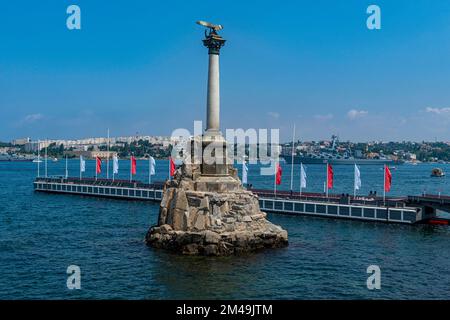 Monument aux navires submergés à Sébastopol, Sewastopol, Crimée, Russie Banque D'Images