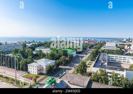 Vue sur Ulyanovsk et la Volga, Ulyanovsk, Russie Banque D'Images