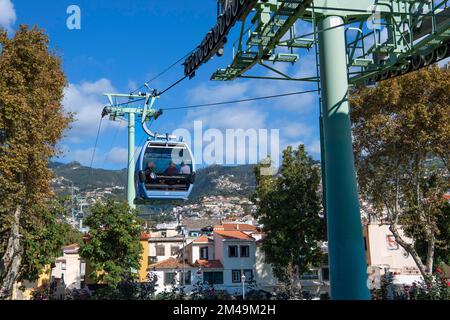 Téléphérique Teleferico dans la capitale Funchal, île de Madère, Portugal Banque D'Images