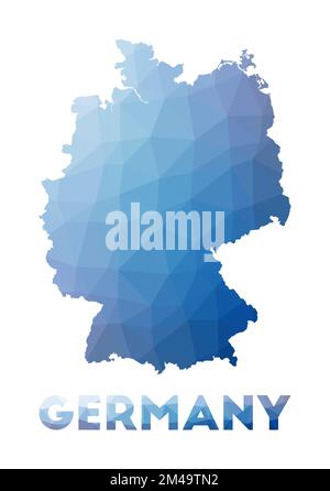 Carte poly basse de l'Allemagne. Illustration géométrique du pays. Carte polygonale de l'Allemagne. Technologie, Internet, concept de réseau. Illustration vectorielle. Illustration de Vecteur