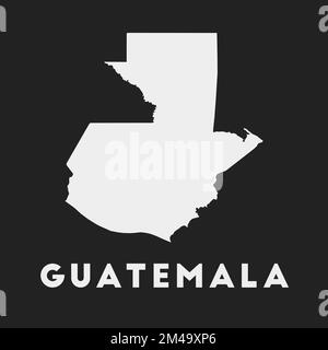 Icône Guatemala. Carte de pays sur fond sombre. Carte élégante du Guatemala avec nom de pays. Illustration vectorielle. Illustration de Vecteur