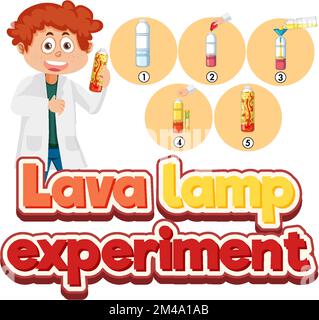 Illustration de l'expérience scientifique de la lampe de lave Illustration de Vecteur