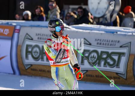 Gran Risa Slope, la Villa - Alta Badia, Italie, 18 décembre 2022, Joan VERDU (ET) pendant la coupe du monde de ski alpin FIS - hommes Slalom géant - course de ski alpin Banque D'Images