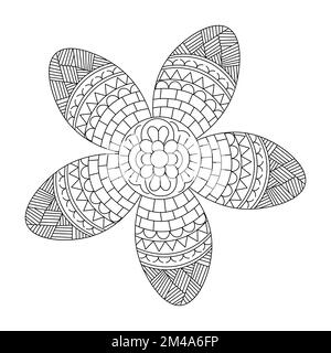 motif floral décoratif sur fond avec décoration en forme de caniche en forme de zentangle pour colorer la page des croquis faciles Illustration de Vecteur