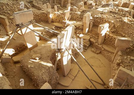 Site antique de Gobekli Tepe est un lieu pré-historique datant d'il y a 12000 ans à Sanliurfa, Turquie, Gobeklitepe à Sanliurfa. Le plus ancien Temple de la wor Banque D'Images