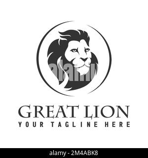 Tête de lion unique avec très Fierce image graphique icône logo design abstrait concept vecteur stock. Peut être utilisé comme symbole associé à l'animal. Illustration de Vecteur