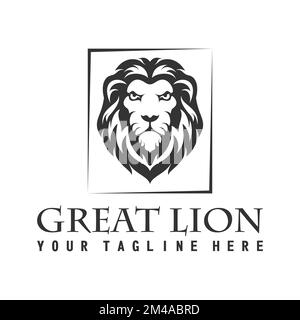Tête de lion unique avec très Fierce image graphique icône logo design abstrait concept vecteur stock. Peut être utilisé comme symbole associé à l'animal. Illustration de Vecteur