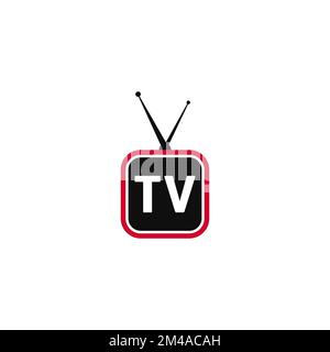 tv télévision logo média électronique icône modèles vectoriels Illustration de Vecteur