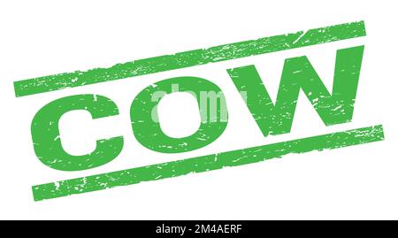 Texte DE VACHE inscrit sur l'enseigne rectangulaire verte. Banque D'Images