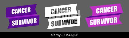 Ensemble de ruban de jour pour les survivants du cancer isolé Illustration de Vecteur