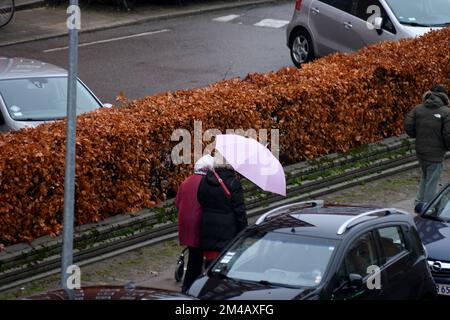 Copenhague/Danemark/20 décembre 2022/ les pluies météorologiques tombent dans le capial danois de Kastrup à Copenhague . (Photo. Francis Dean/Dean Pictures) Banque D'Images