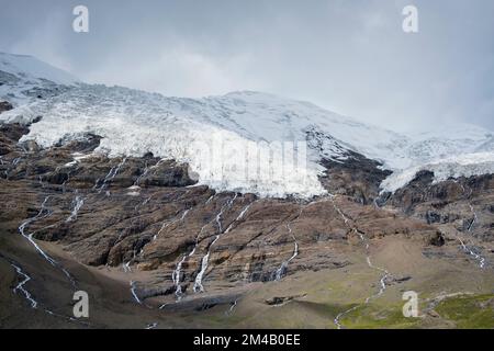 Vue sur Karo la Glacier. Région autonome du Tibet. Chine. Banque D'Images