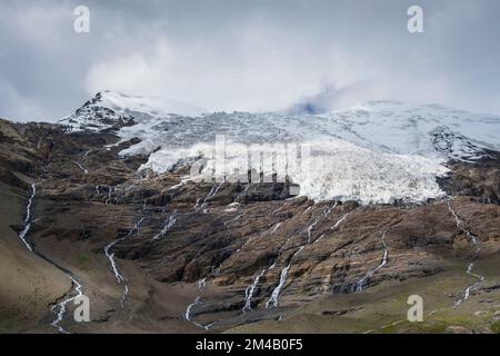 Vue sur Karo la Glacier. Région autonome du Tibet. Chine. Banque D'Images