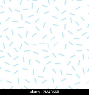 Une ligne droite arrose l'arrière-plan. Motif vectoriel sans couture en forme de tableau de bord de style Memphis. Tissu abstrait. Blanc et bleu cyan. Illustration de Vecteur