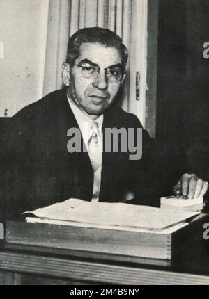 Gangster américain d'origine italienne et mobster mafieux Salvatore Lucania aka Lucky Luciano, Italie, 1950s Banque D'Images