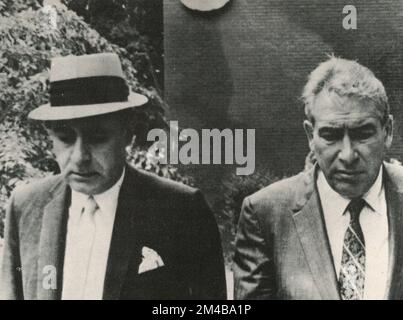 Gangster américain d'origine italienne et mobster mafieux Thomas Eboli (à gauche), États-Unis 1950s Banque D'Images