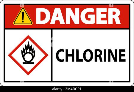 Danger Chlorine Oxidizer GHS signe sur fond blanc Illustration de Vecteur