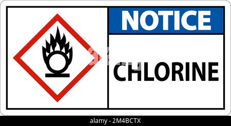 Avis Chlorine Oxidizer GHS signe sur fond blanc Illustration de Vecteur