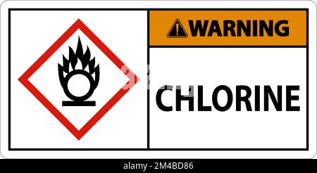 Avertissement Chlorine Oxidizer GHS signe sur fond blanc Illustration de Vecteur