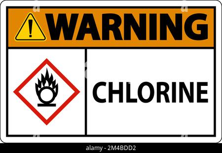 Avertissement Chlorine Oxidizer GHS signe sur fond blanc Illustration de Vecteur