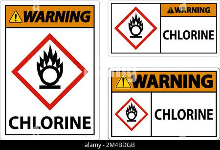 Avertissement Chlorine Oxidizer GHS signe sur fond blanc Illustration de Vecteur